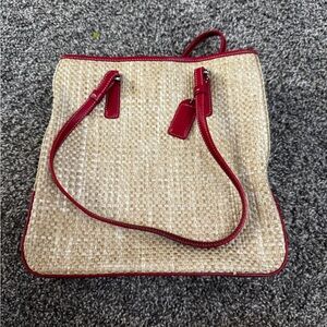 Coach Red and Tan Shoulder Bag